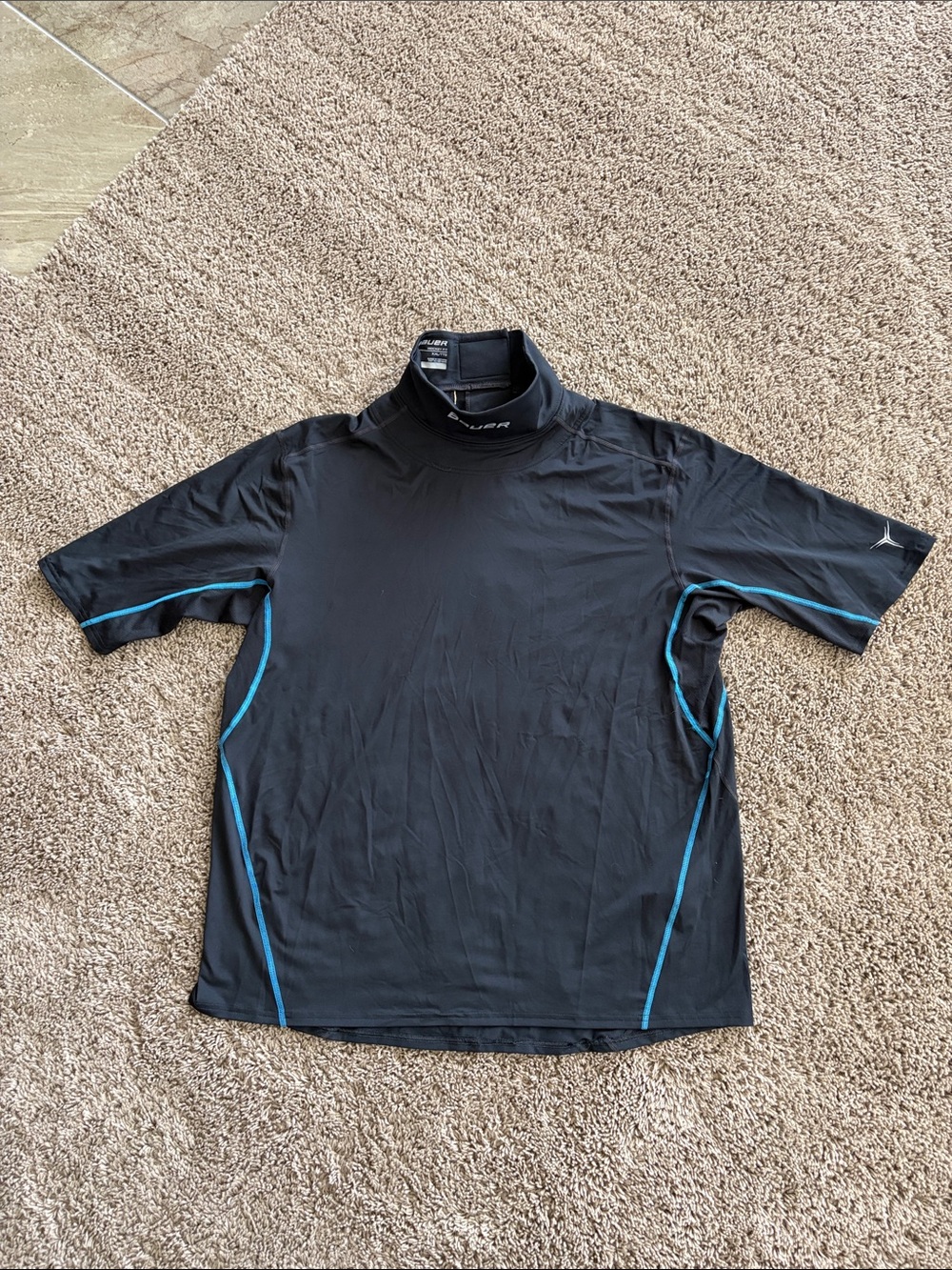 Bauer Black Compression Short Sleeve Top - Size XXL (2XL)